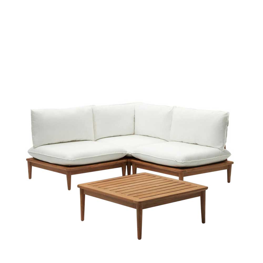 Teak Lounge mit Couchtisch Set - Palm (vierteilig)