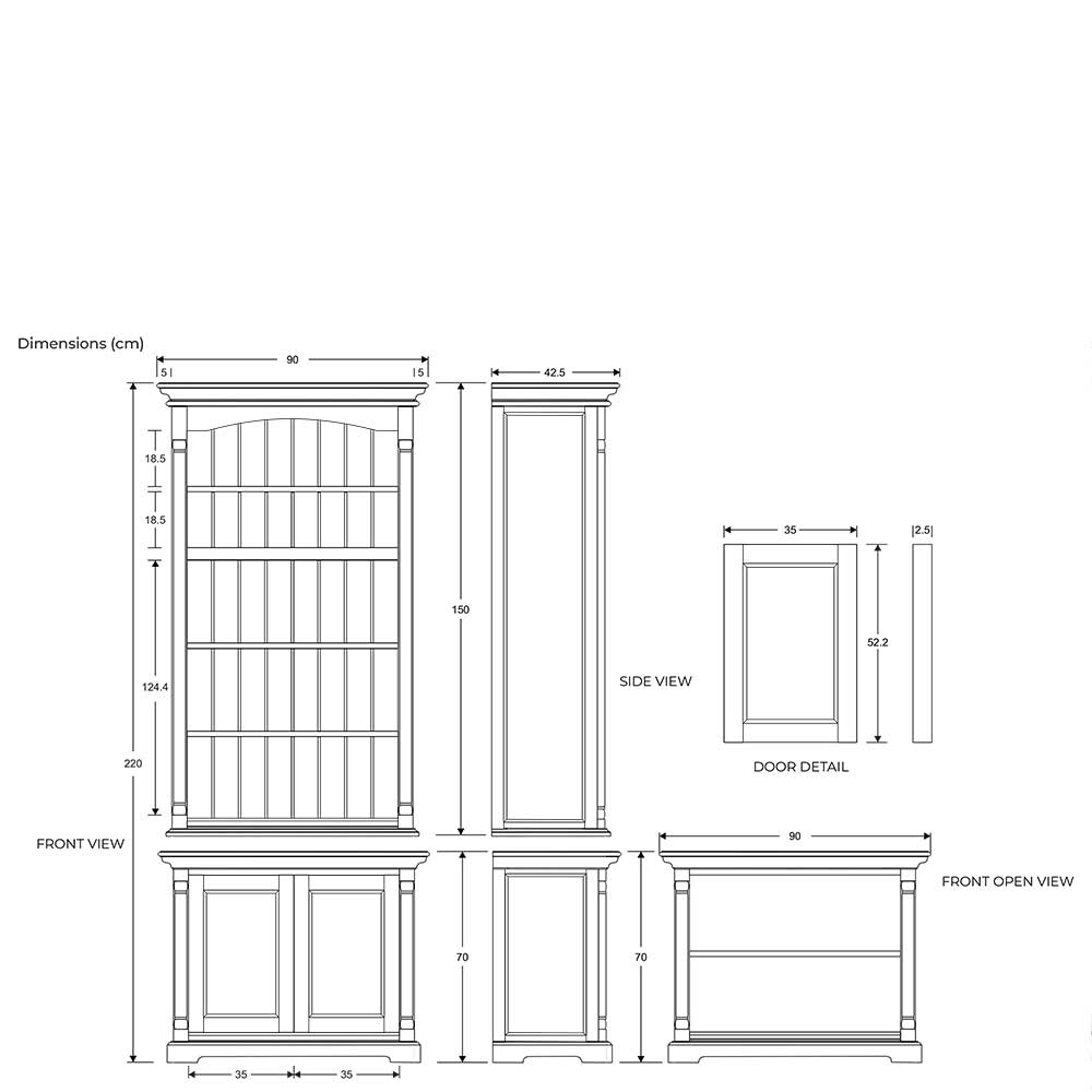 Landhaus Design Regal in Weiß - Lulzima