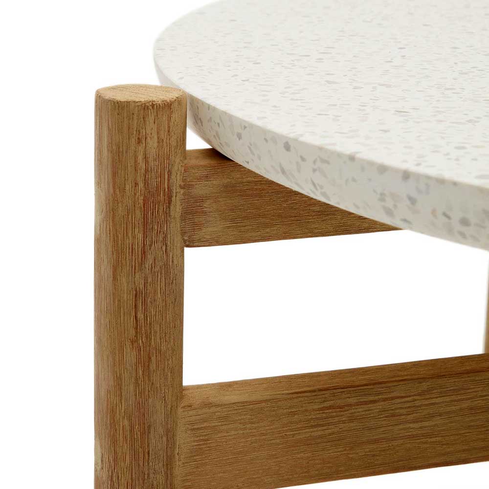 Runder Couchtisch mit Terrazzo Platte - Finola