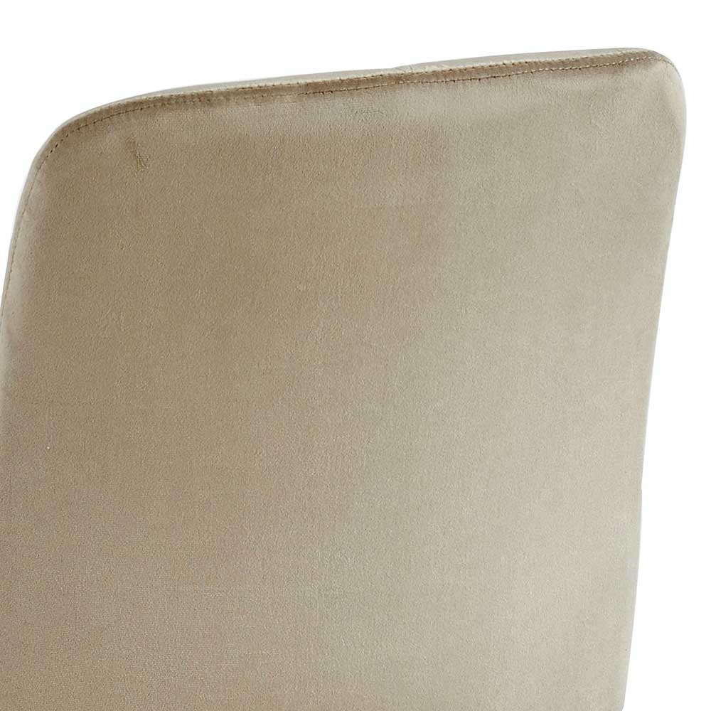 Samt Esstischstühle in Taupe - Temir (4er Set)