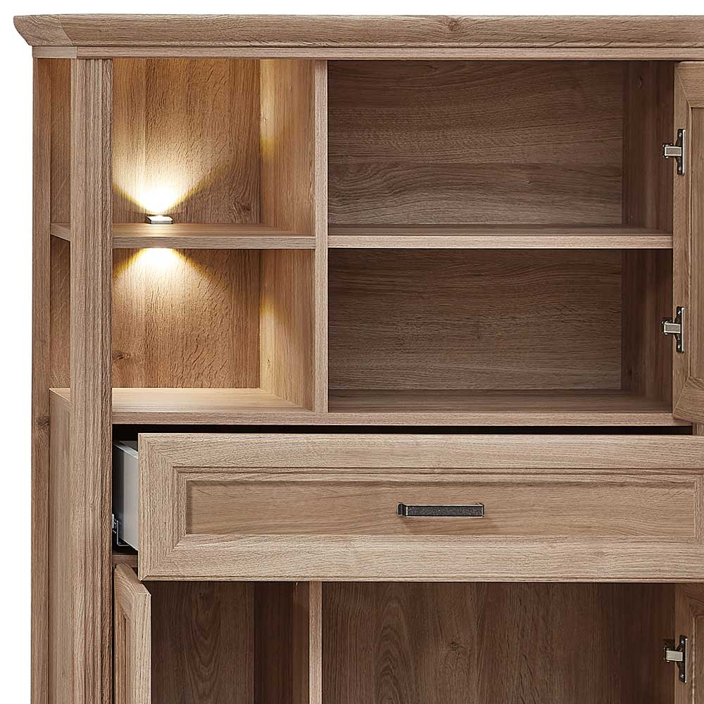 Wohnzimmerschrank in Eiche Optik mit LED - Barack