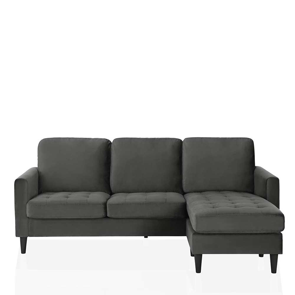 Dreisitzer L-Sofa in Dunkelgrau - Enzetrana