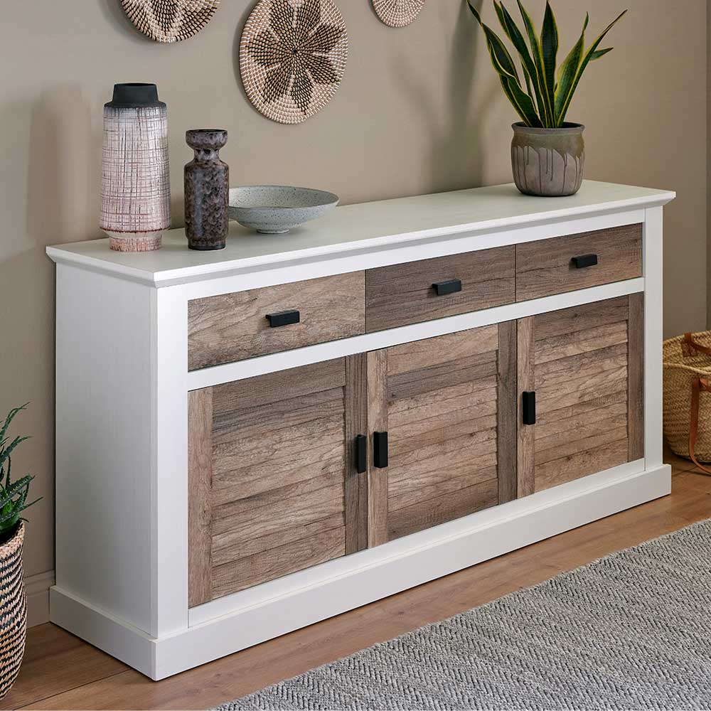 Modern Country Sideboard in Weiß - Gunjo