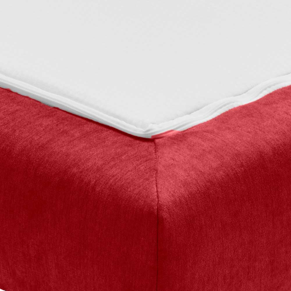 Rotes Klappsofa mit Microvelours Bezug - Suraga