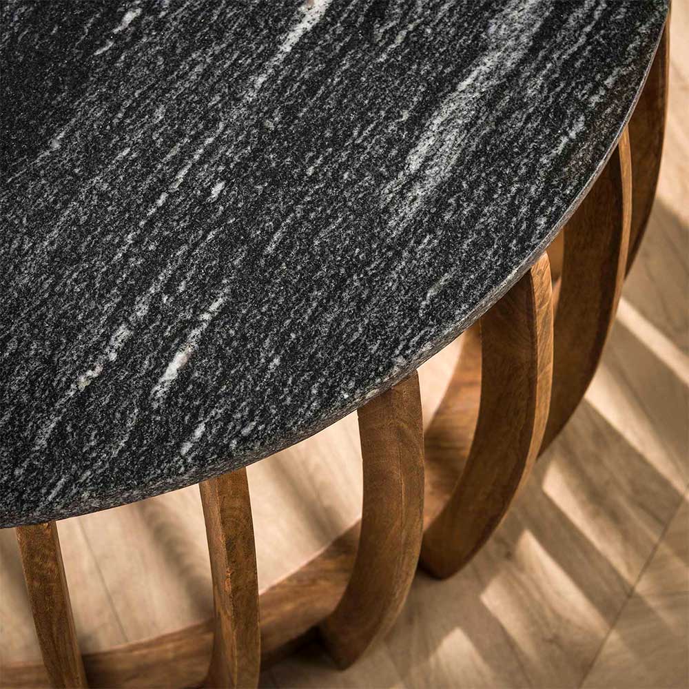 Design Couchtisch aus Marmor Schwarz Weiß - Garrysa