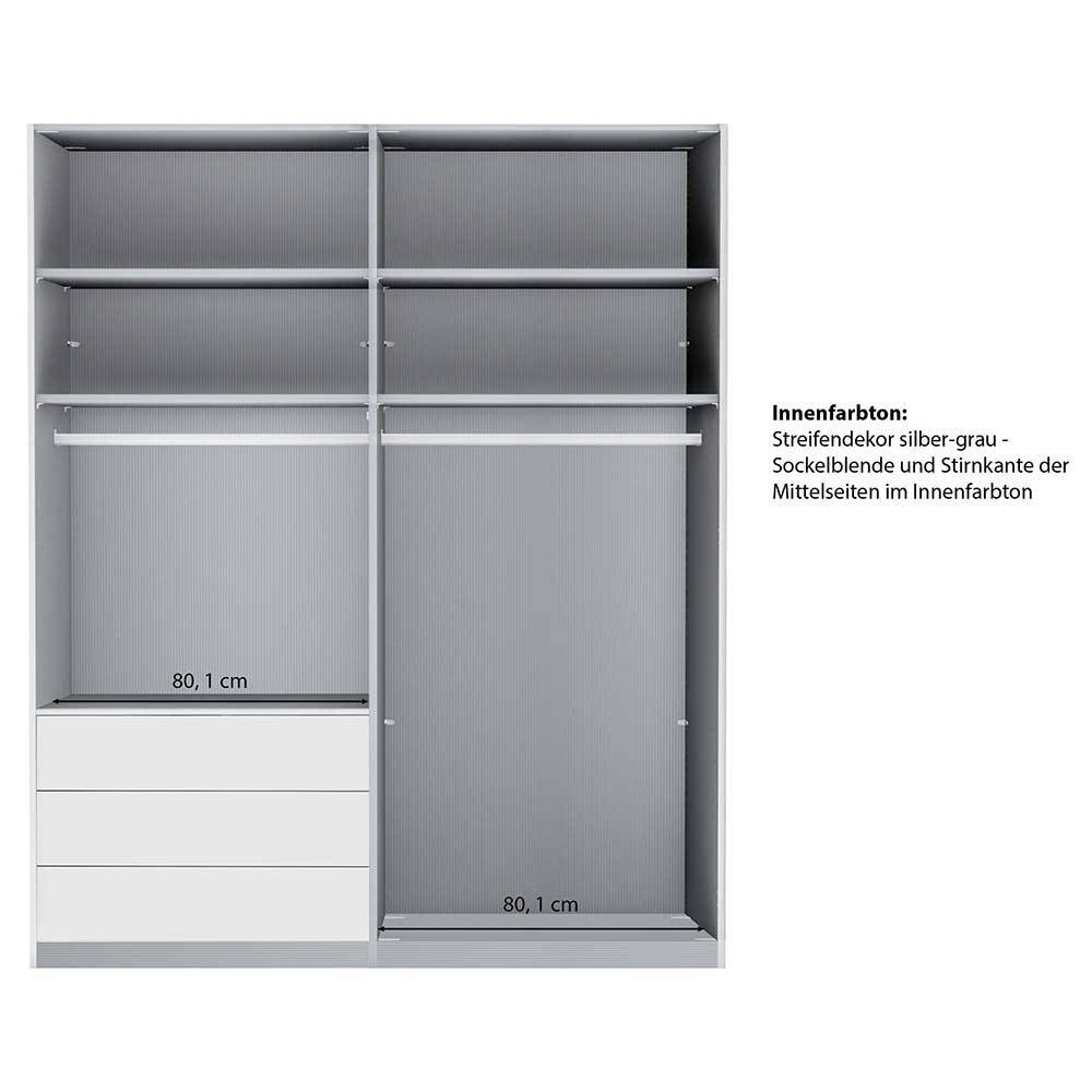 Kombi-Kleiderschrank in Braun Glasfront - 165 cm - Preema