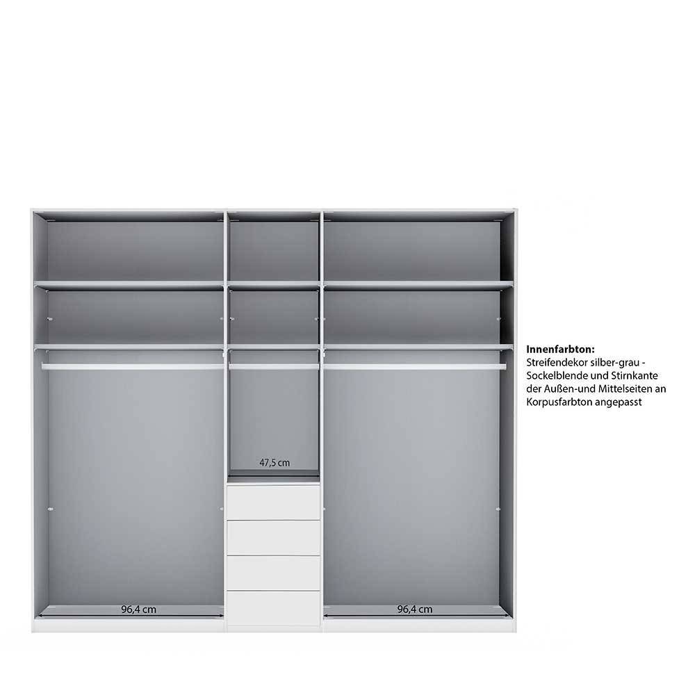 5-türiger Kombi-Kleiderschrank 247 cm breit - Madita