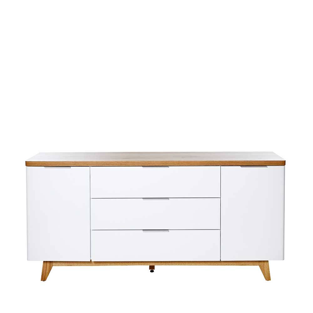 Skandi Sideboard in Weiß mit Kerneiche - Xuana