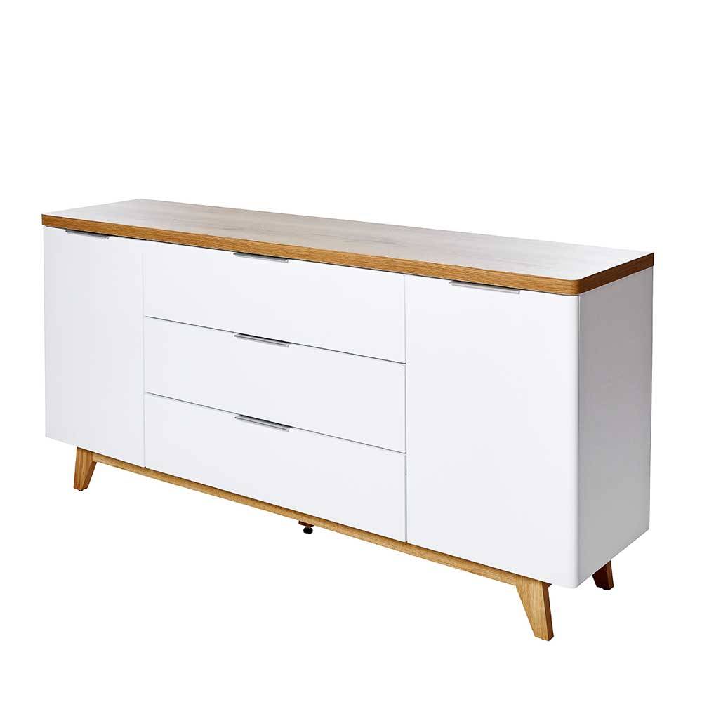 Skandi Sideboard in Weiß mit Kerneiche - Xuana