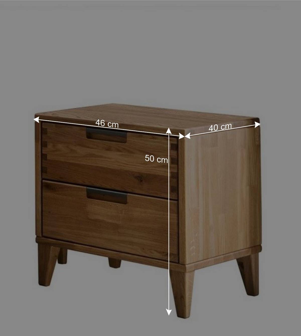 46 cm breite Nachtkommode aus geölter Eiche - Teano