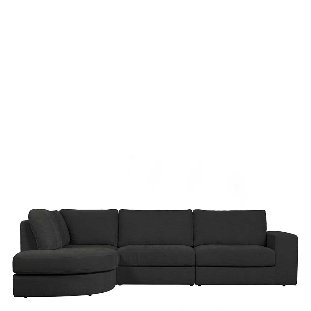 L Sofa aus Webstoff in Anthrazit - Jilatov