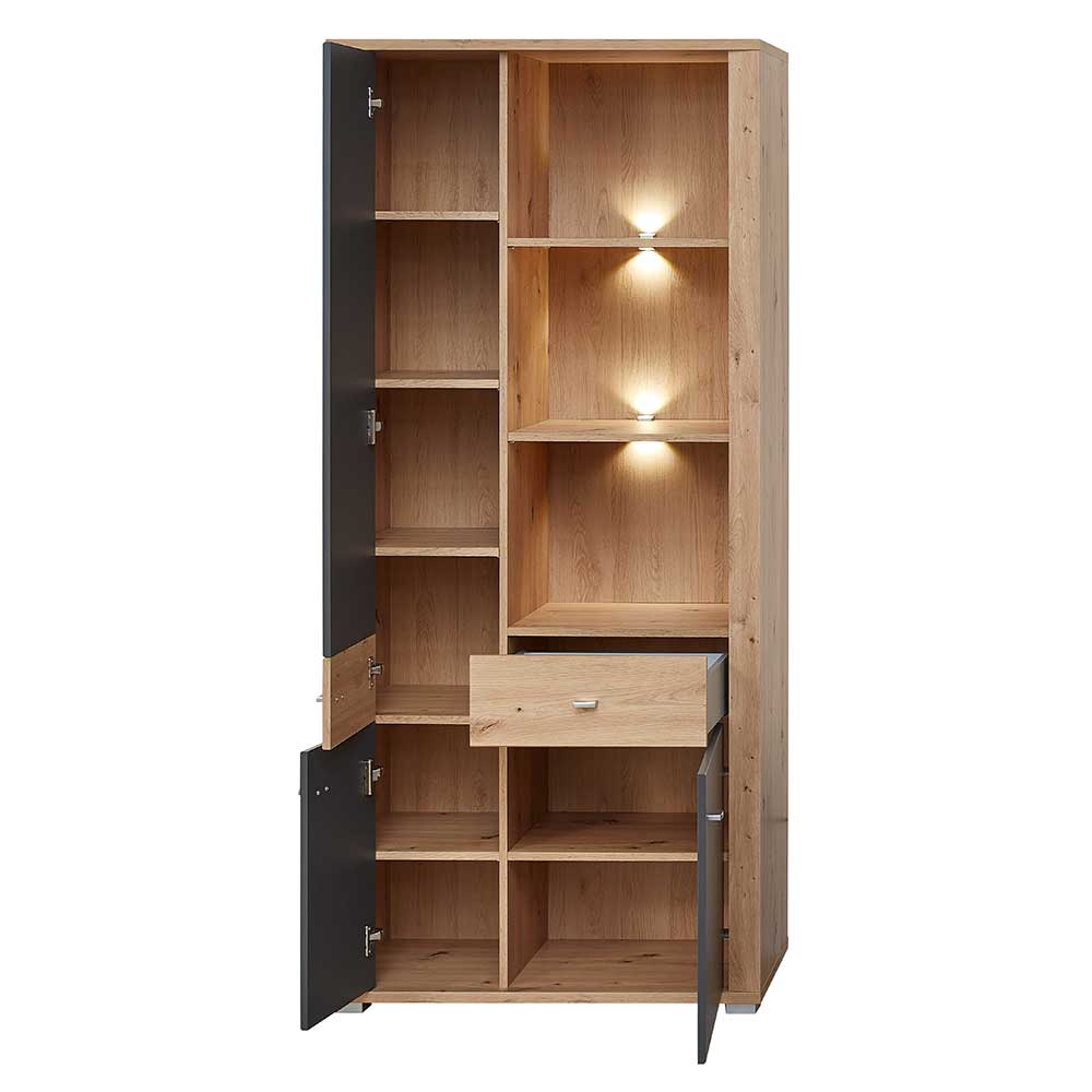 Moderne Vitrinenschrank mit LED Beleuchtung - Castilu