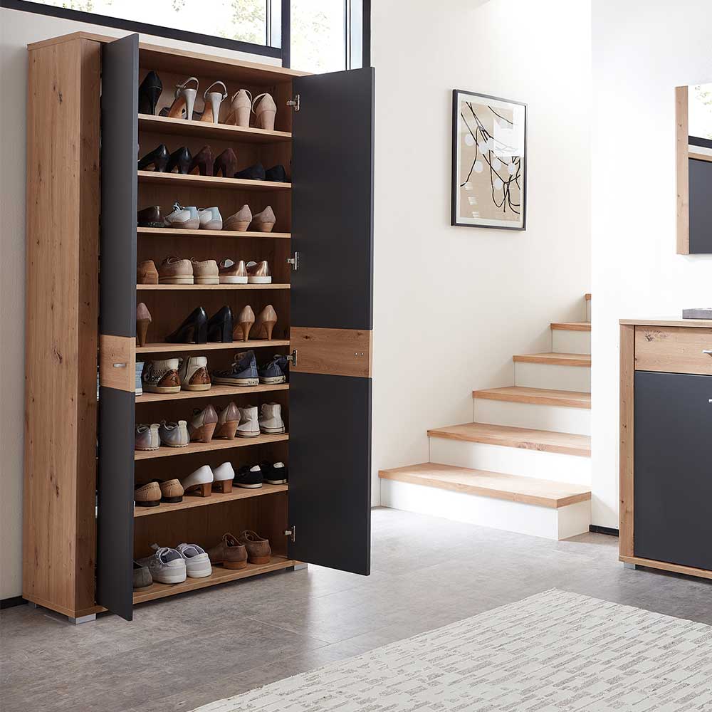 86x193x38 Schuhschrank mit acht Einlegeböden - Castilu