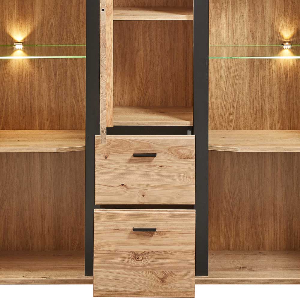 Highboard Vitrine mit LED Beleuchtung - Mattadore