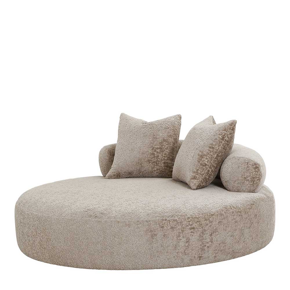 Rundes Sofa in Beigegrau Chenille - Geritts