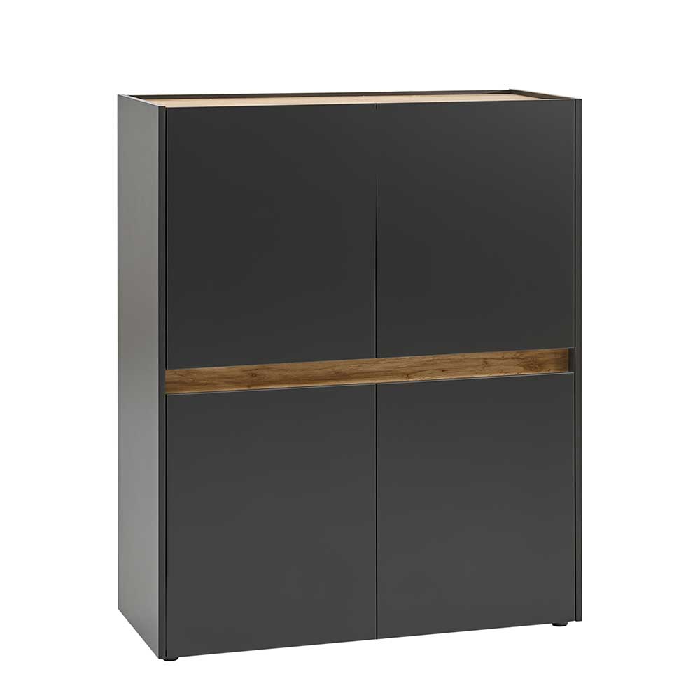 Highboard in Anthrazit & Wildeiche Dekor - Ahilav