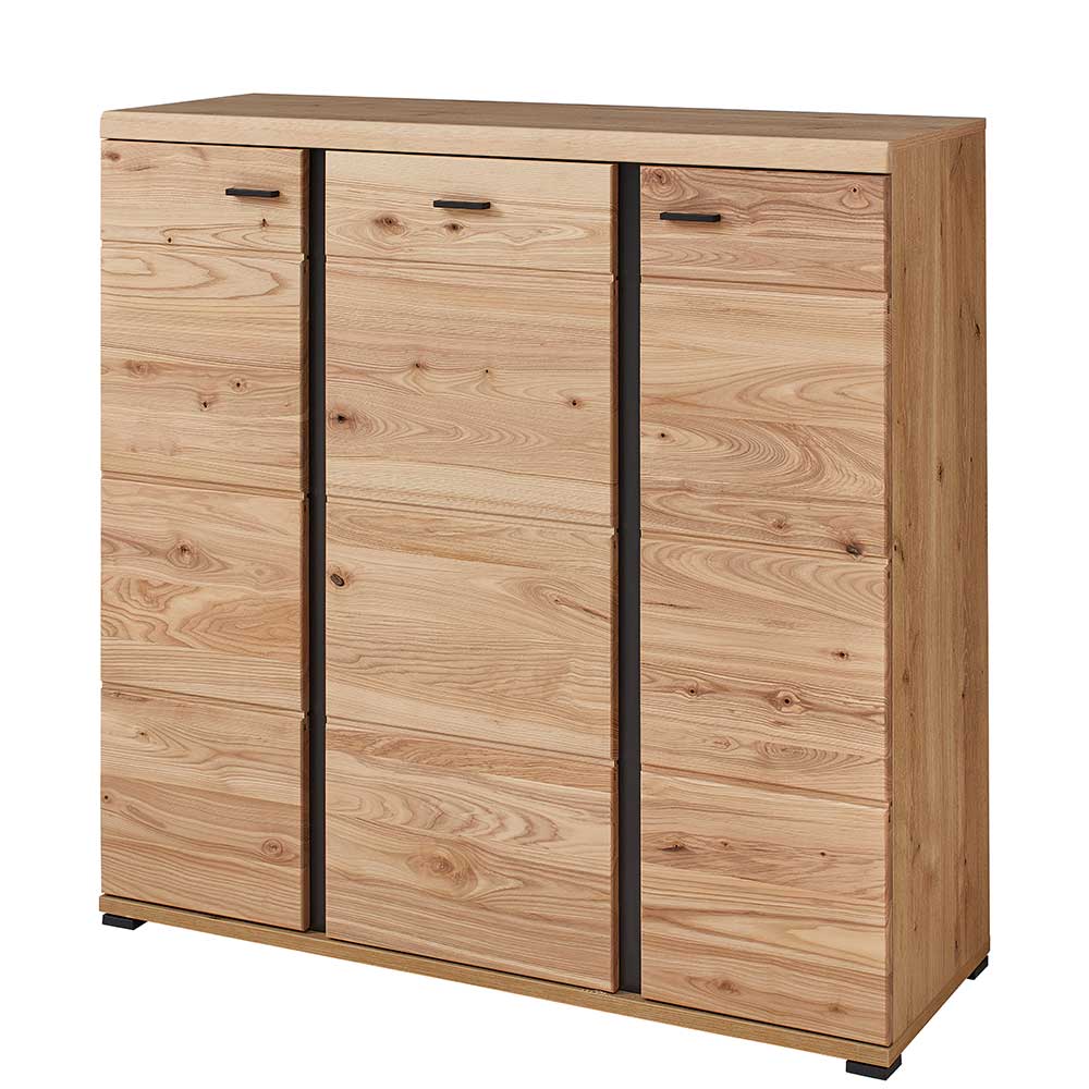 123x121x42 3-türiges Highboard teilmassiv - Latenda