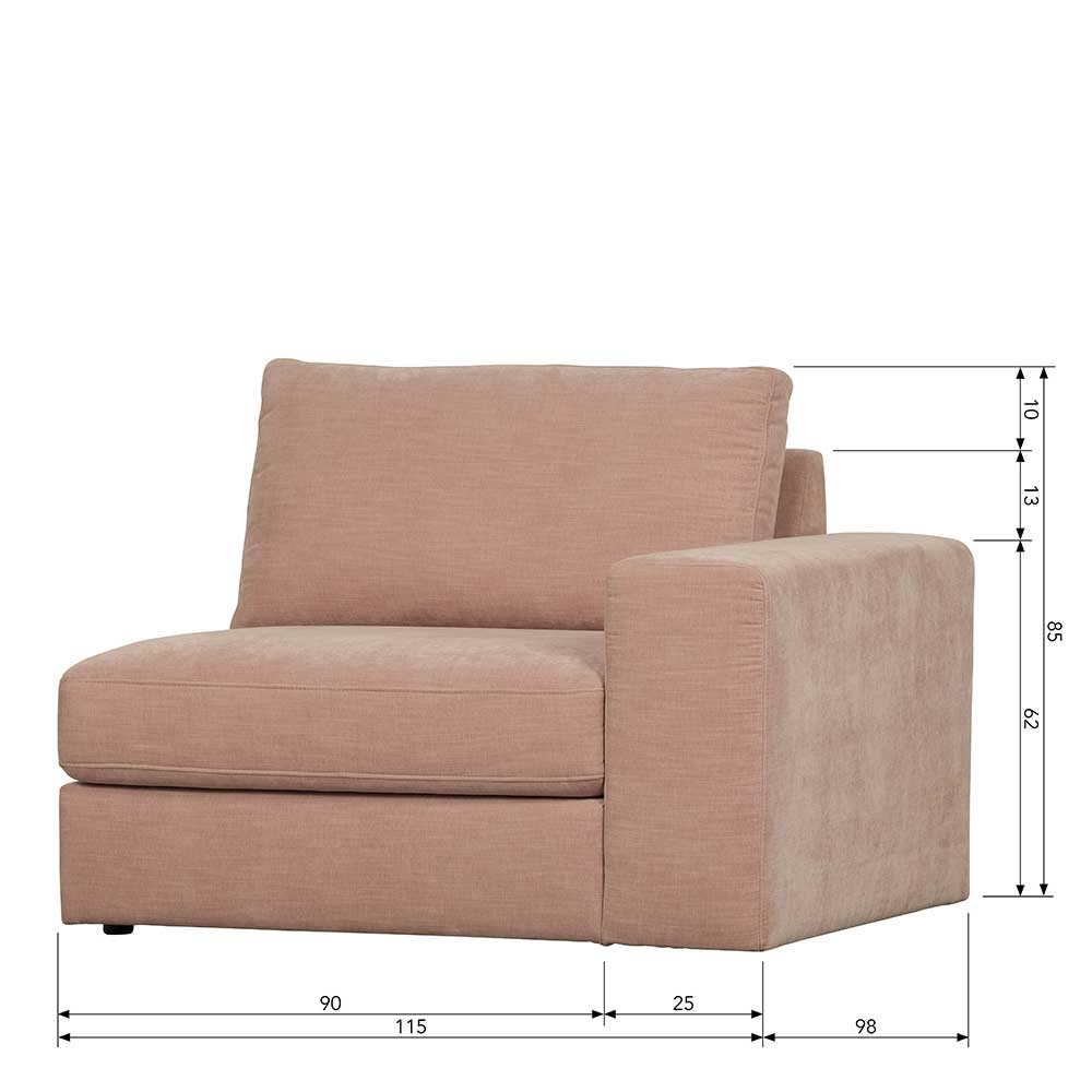 Modul-Sofa Endelement mit Armlehne rechts - Iliana