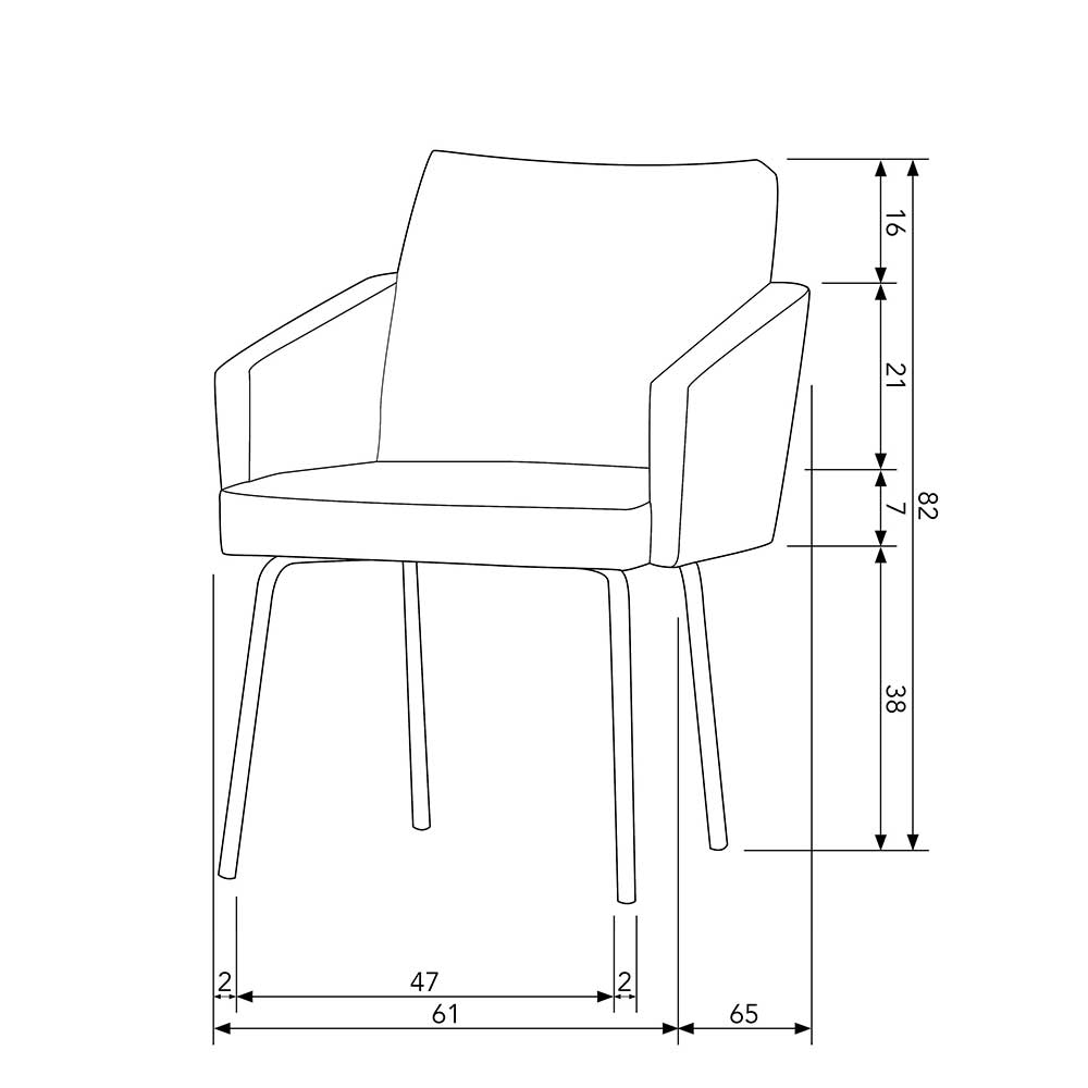 Armlehnenstuhl in Taupe Webstoff - Kalindo (2er Set)