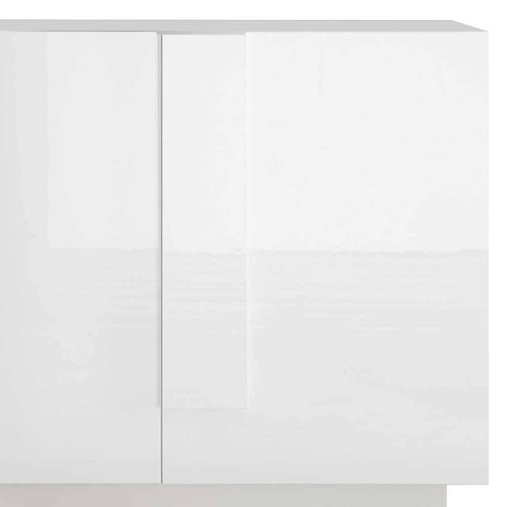 Hochglanz Sideboard mit 3 Türen in Weiß - Kerym