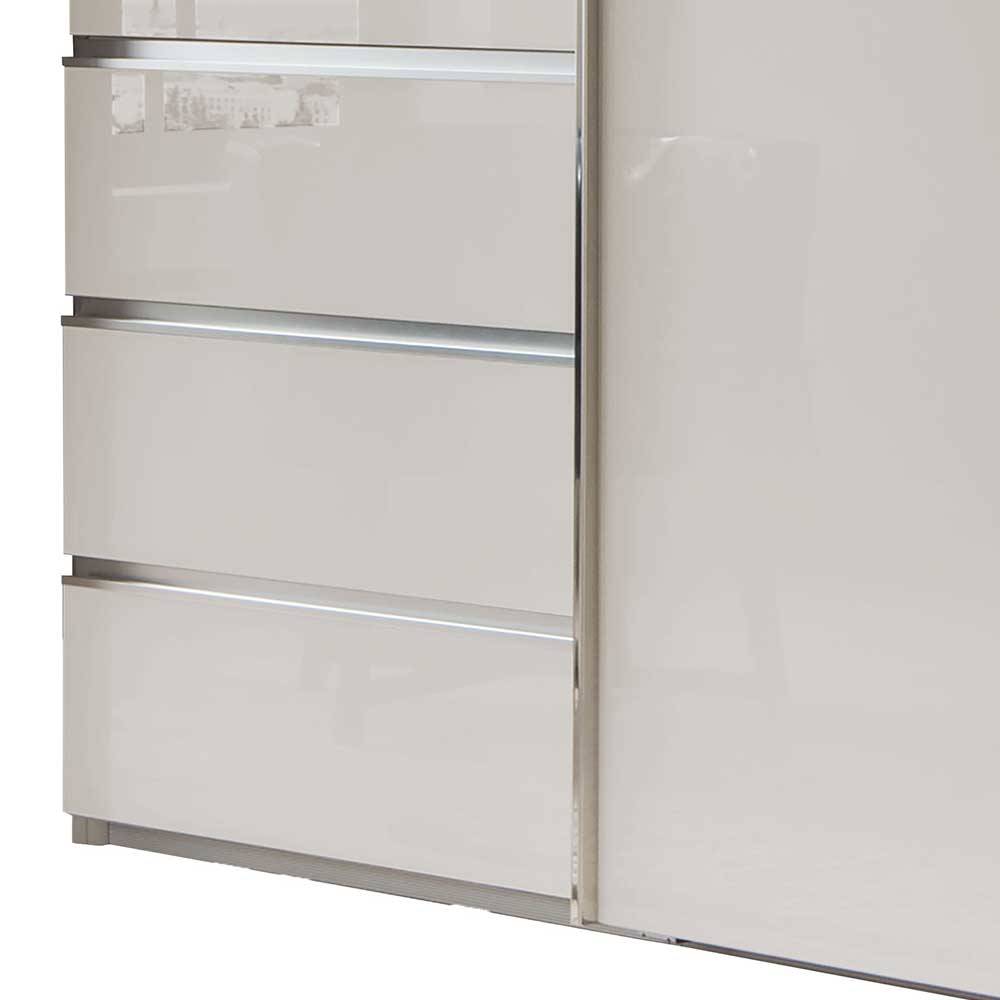 Schlafzimmerschrank in Champagner Glasfront 165 cm - Dustins