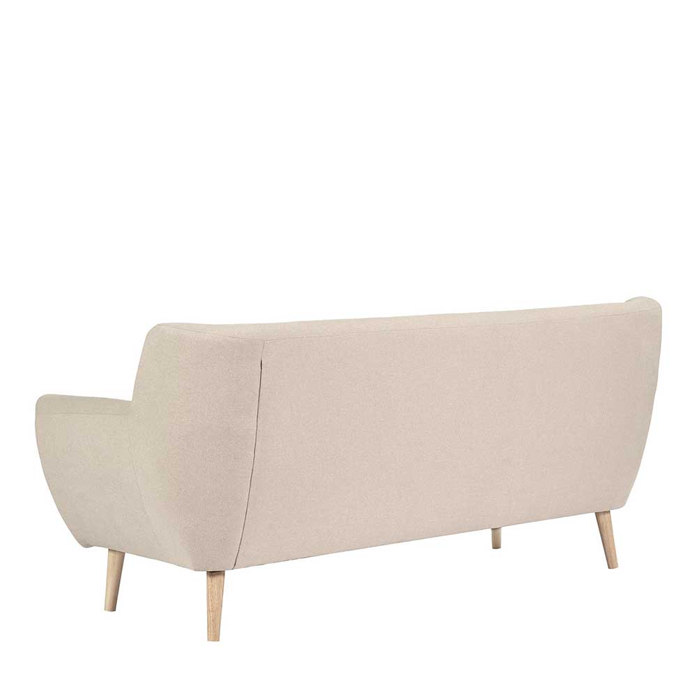 Retro Style Sofa in Beige mit Natur - Paulo