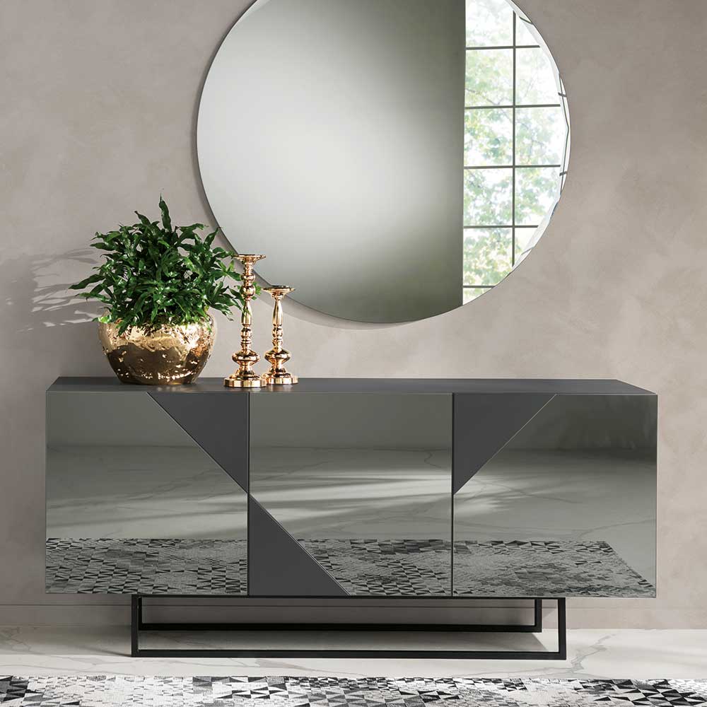 Sideboard mit rauchgrauem Spiegelglas - Razepta