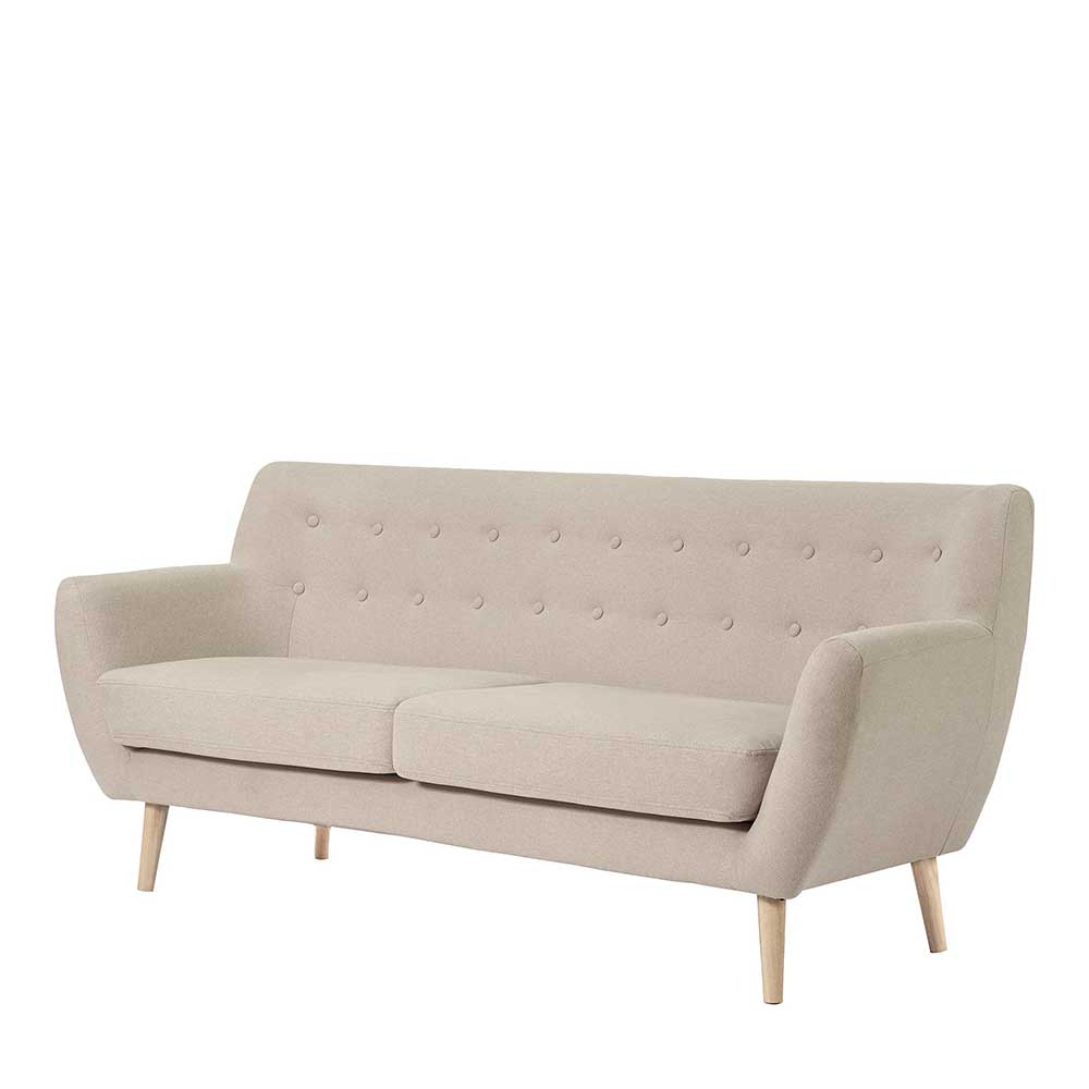 Retro Style Sofa in Beige mit Natur - Paulo