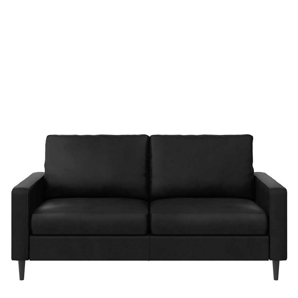 Dreisitzer Kunstledersofa in Schwarz - Fangro